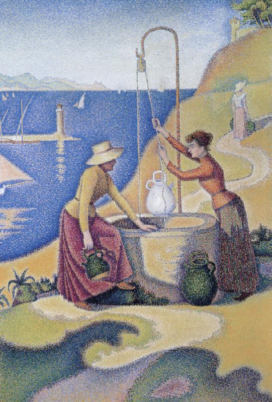 Paul Signac women at the well opus oil painting picture